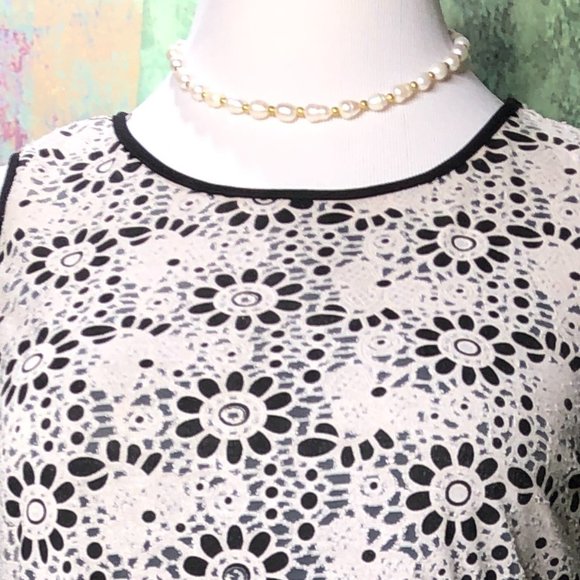 📌 Beige by eci Work to Weekend Ready Rayon Mix Lace Optic Sleeveless Dress - Picture 3 of 15